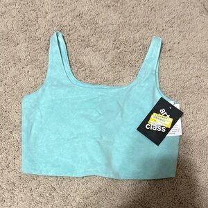 art class Teal Crop Top